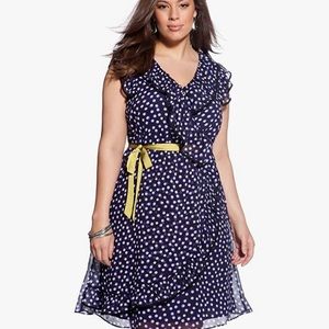 Eloquii Polka Dot Ruffle Dress